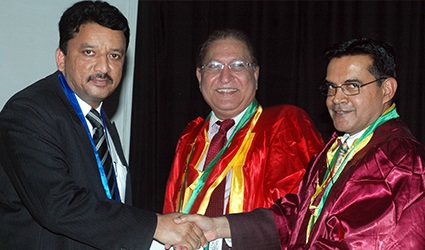 Prof. Dr, S.m. Baljai Receiving The “ Dr. Brammiah Sastri Memorial Award” From Dr. R.c. Sobthi, Vice Chancellor, Punjab University, In The Presence Of Dr. A.k. Singh, President, Indian Association Of Biomedical Scientists In 2010